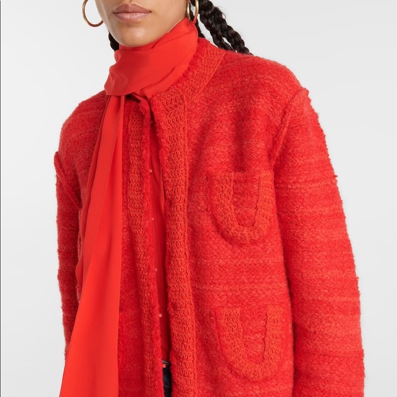 Dorothee Schumacher Texture Knit Cardigan, Size 1 (US 4), Red - Picture 3 of 13